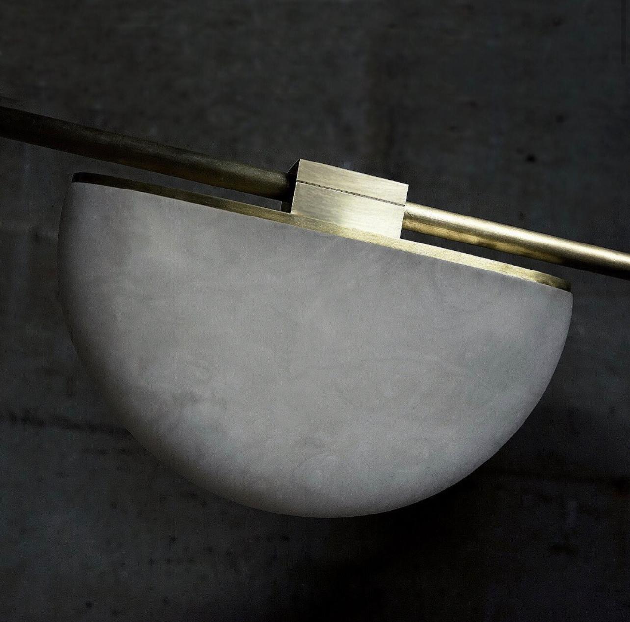 Solènne Alabaster Chandelier, Artistic Modern Chandelier for Bar Area
