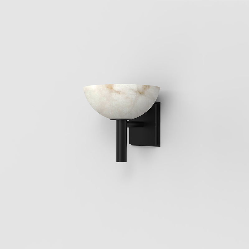 Nolwenn Modern Bowl Shade Black Wall Sconce, Living Room Sconce