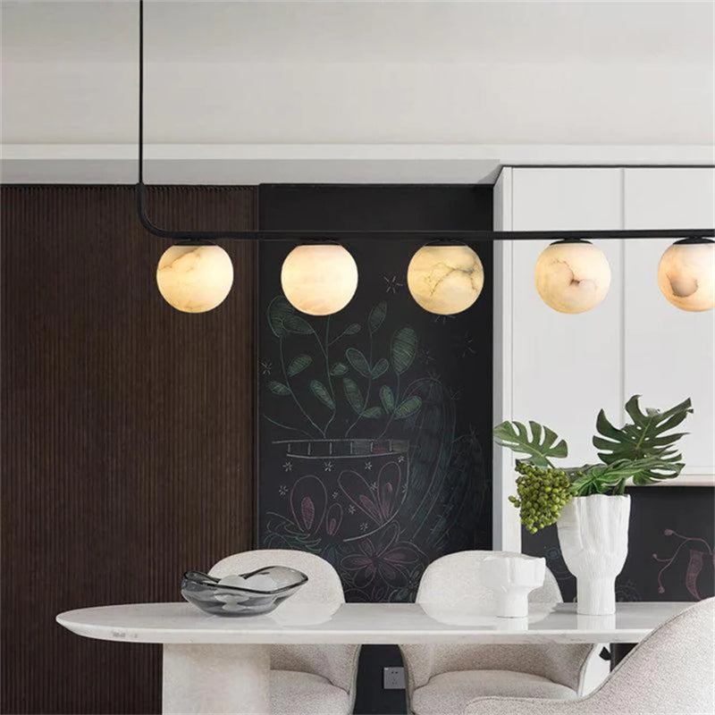 Fiat Alabaster Global Kitchen Island Pendant 5 Lights