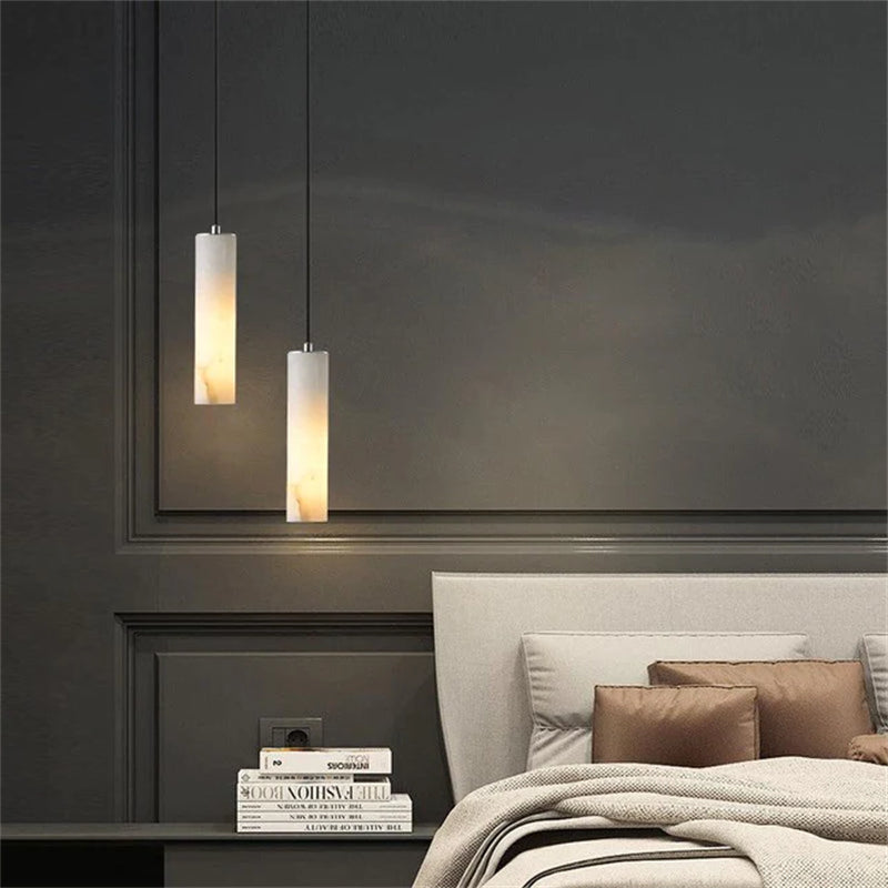 Rowena Alabaster Modern Pendant Light For Foyer And Staircase Area