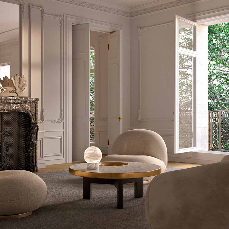 Harlan Alabaster Table Lamp, Bedside Table Lamp