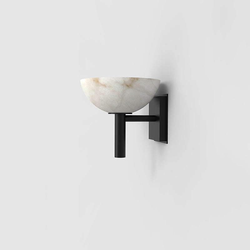 Nolwenn Modern Bowl Shade Black Wall Sconce, Living Room Sconce