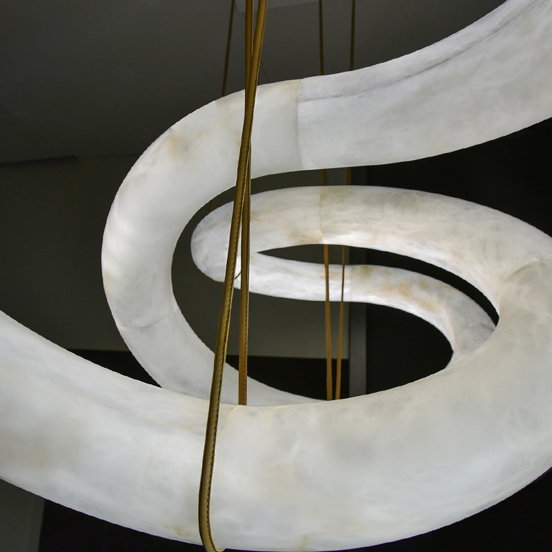 Oslo Designer Inspired Double Loop Symmetrical Alabaster Pendant Light