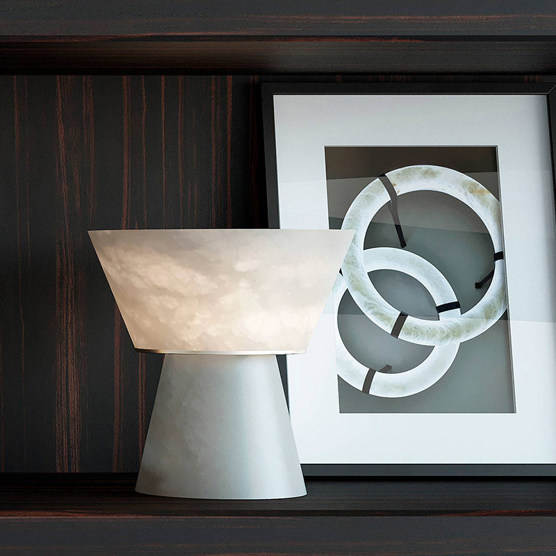 Harlan Modern  Alabaster Living Room Table Lamp