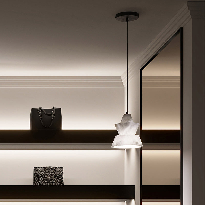 Gary Lab Small Alabaster Coffee Table Pendant, Modern Pendant Light