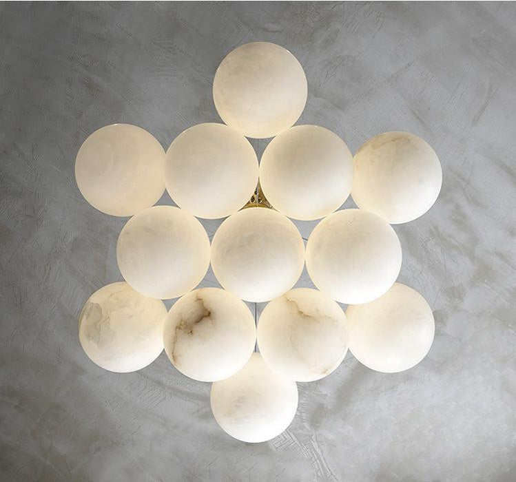 Calla Modern Pearl Alabaster Ball Pendant Light, Dining Room Light