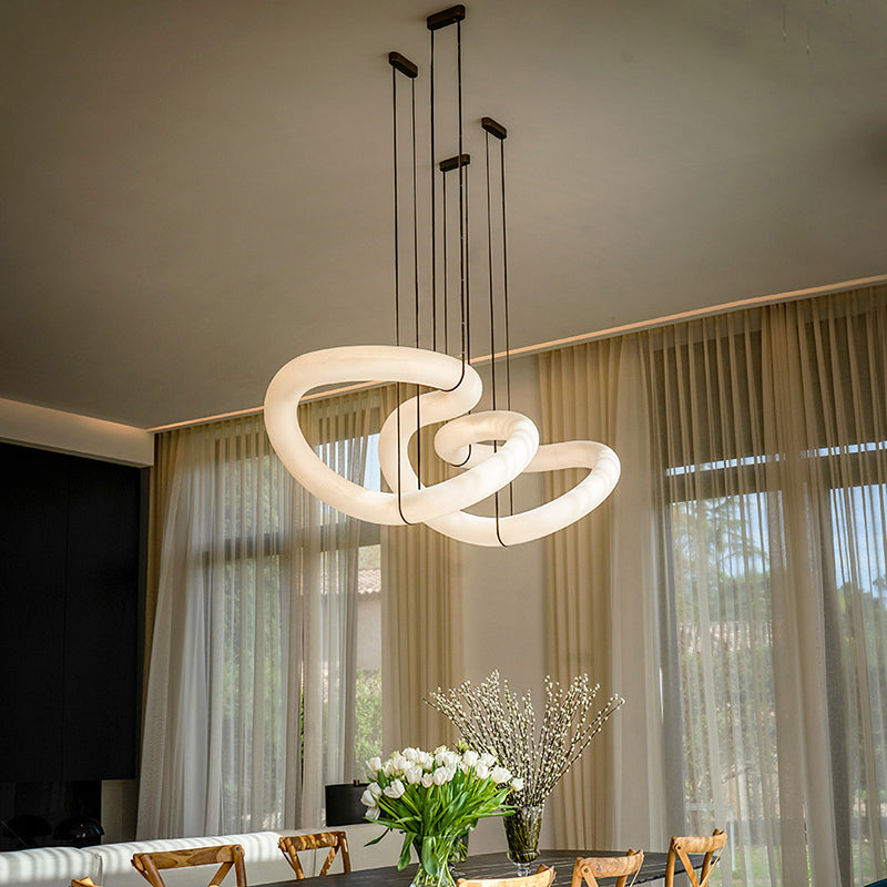 Oslo Designer Inspired Double Loop Symmetrical Alabaster Pendant Light