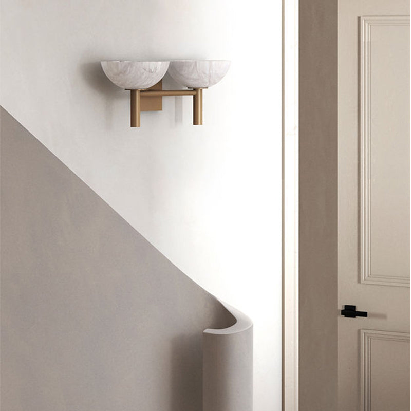 Nolwenn Modern Bowl Shade 2 Lights Wall Sconce, Hallway Sconce