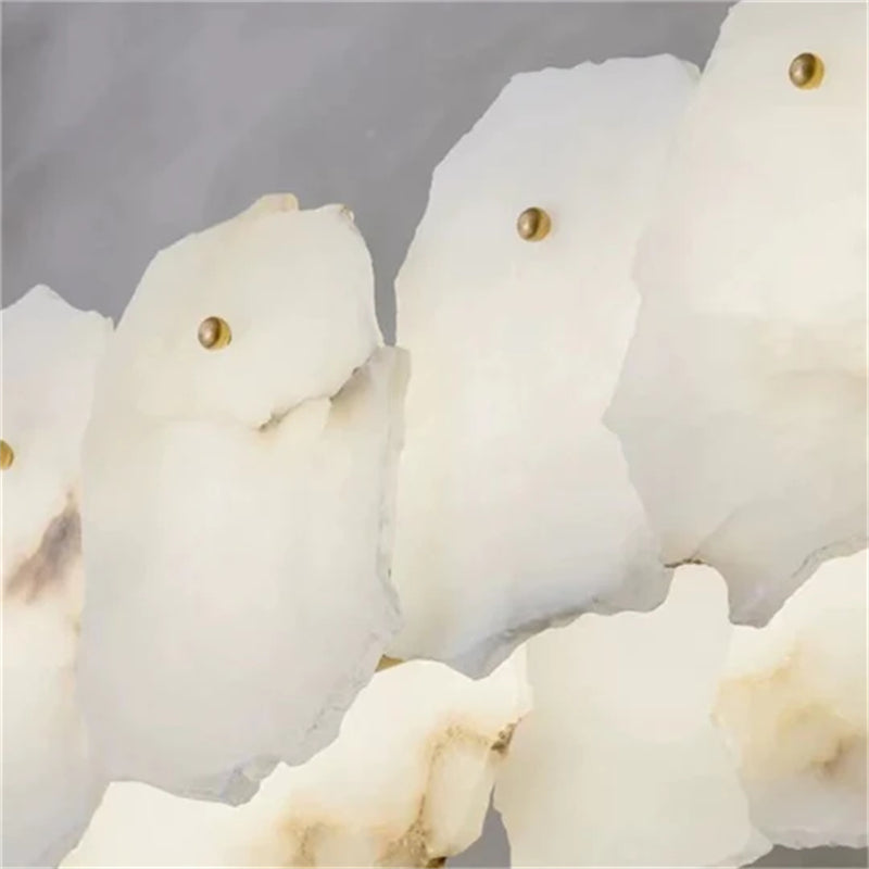 Bethan Alabaster Modern Snowflake Linear Chandelier