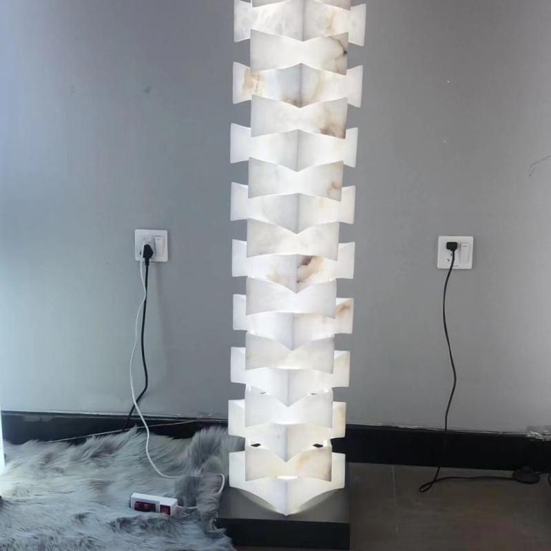 Emery Alabaster Floor Lamp, Bedroom and Living Room Standing Lamp