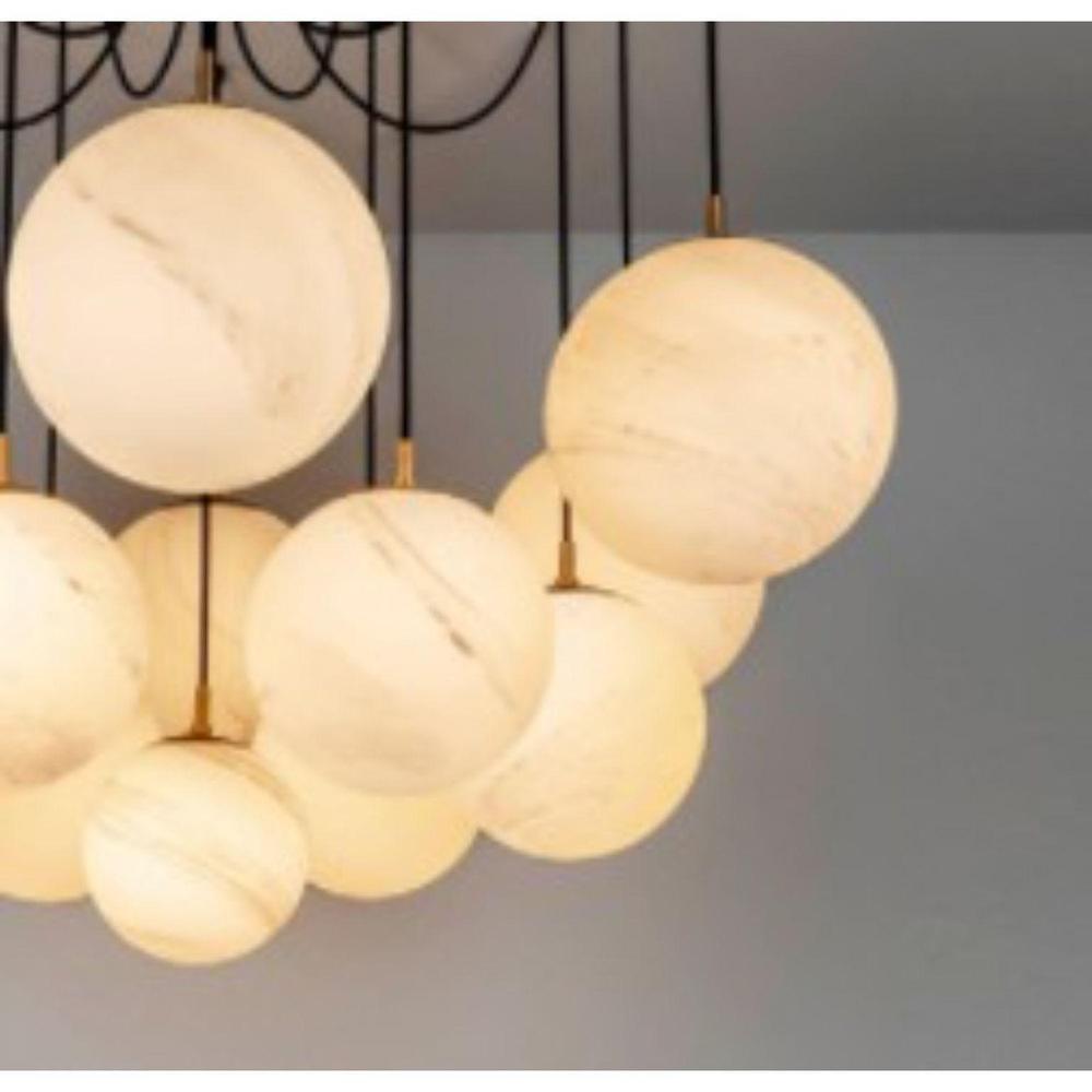 Maxime Modern Alabaster Ball Chandelier, Luxurious Alabaster Chandelier