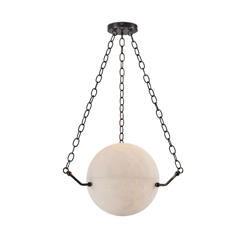 Maxime Modern Alabaster Sphere Suspension Lamp, Pendant Kitchen Island Lamp