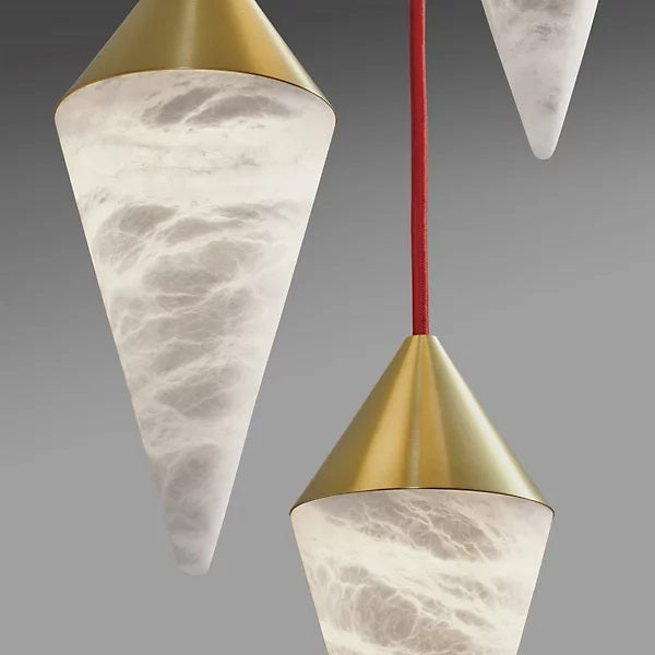 Lyne Modern Alabaster Contemporary Alabaster Cone Cluster Chandelier For Staircase