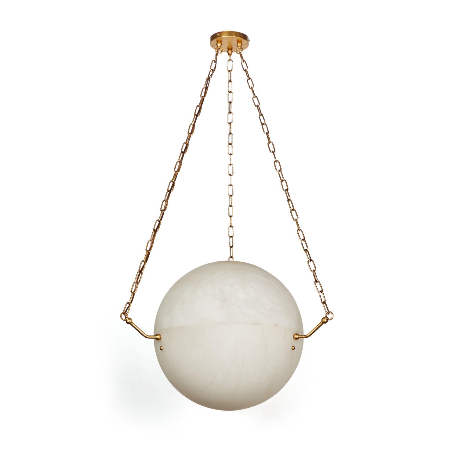 Maxime Modern Alabaster Sphere Suspension Lamp, Pendant Kitchen Island Lamp