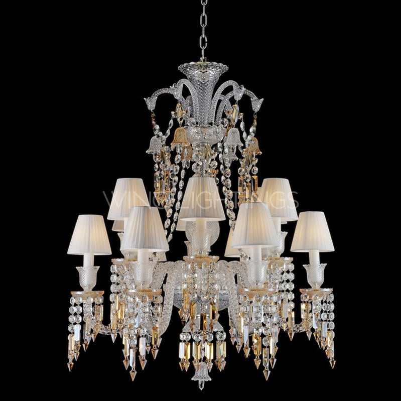 Luxury Classic Amber Crystal Chandelier for Living Room