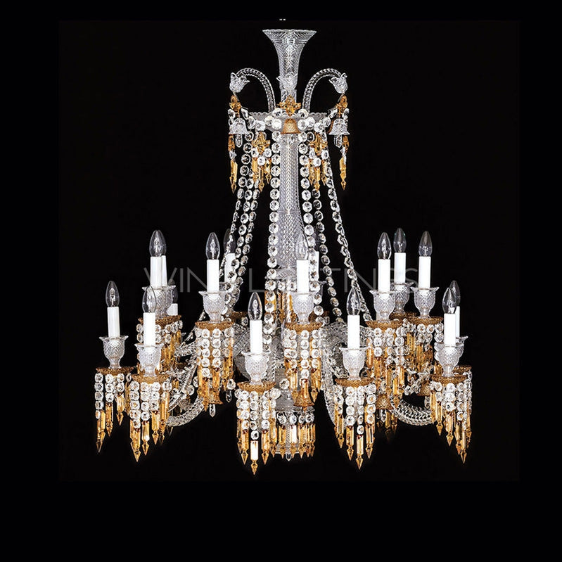 Luxury Classic Amber Crystal Chandelier for Living Room