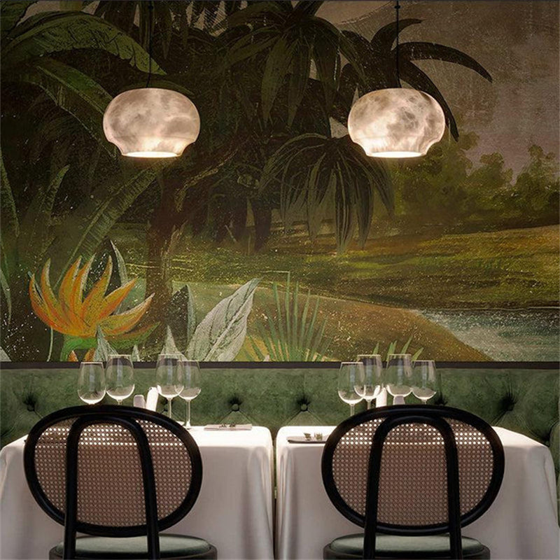 Adrien Alabaster Dome Pendant Lighting Fixture, Dining Pendant Light