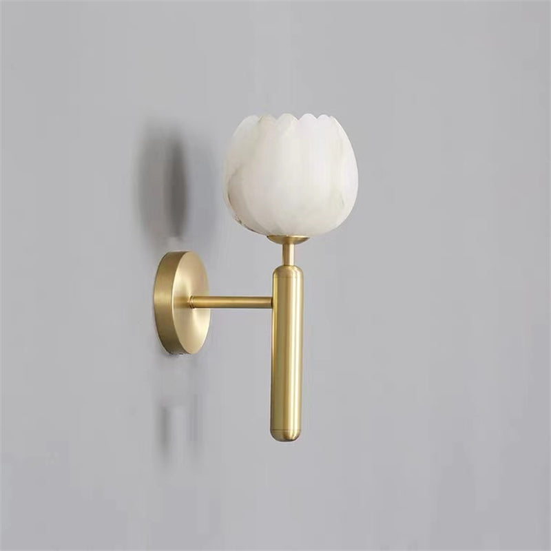 Anwen Modern Alabaster Globe Wall Sconce For Bedroom