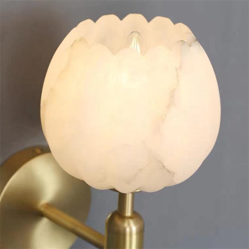Anwen Modern Alabaster Globe Wall Sconce For Bedroom