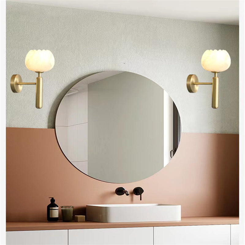 Anwen Modern Alabaster Globe Wall Sconce For Bedroom