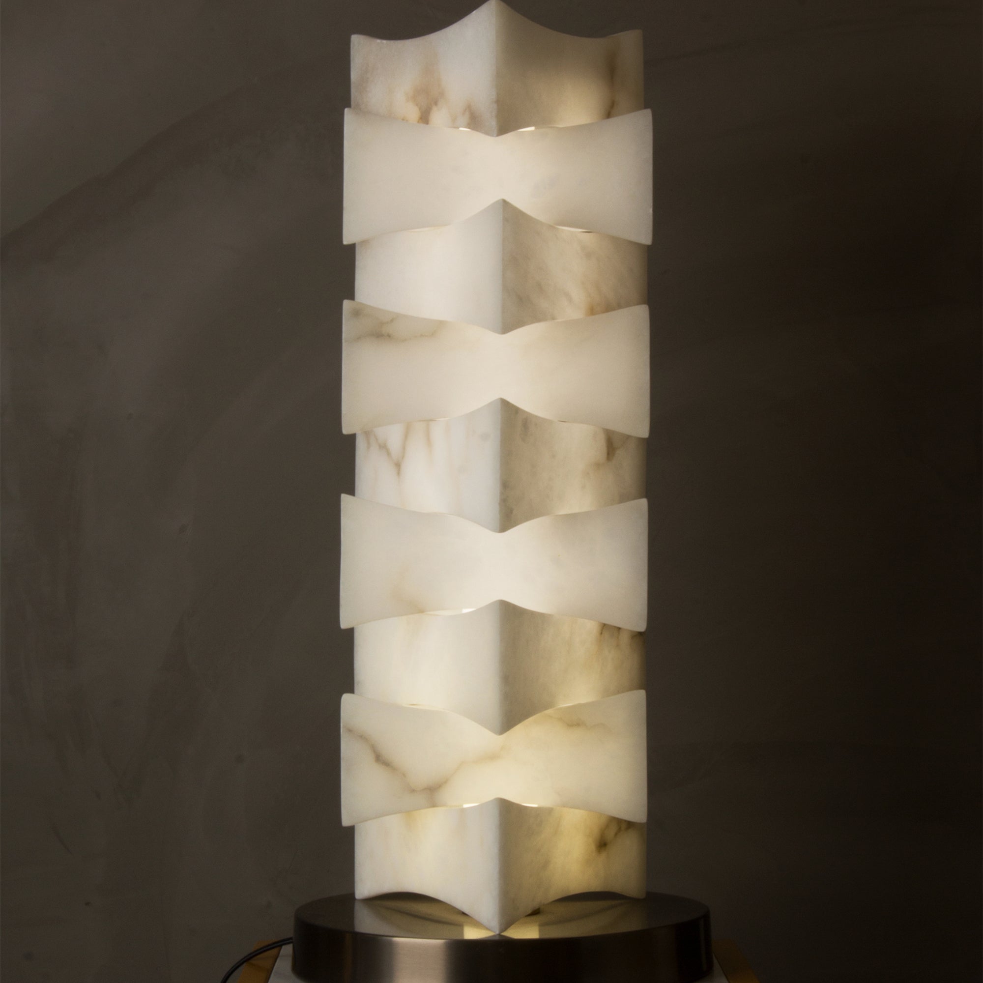 Avery Modern Alabaster Table Lamp, Indoor Bedroom Desk Lamp Lighting