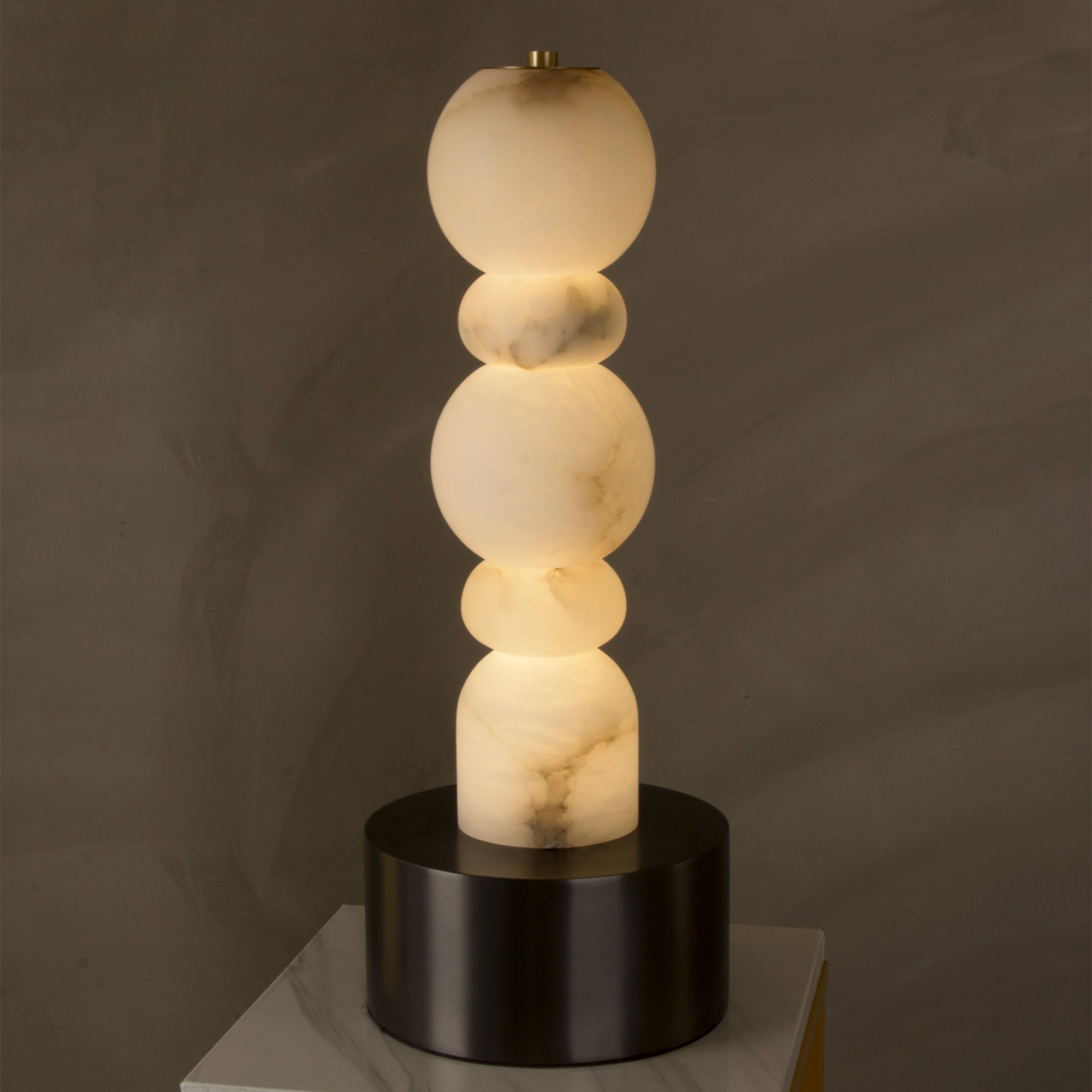 Harper Modern Alabaster Table Lamp, Living Room Bedroom Desk Lamp