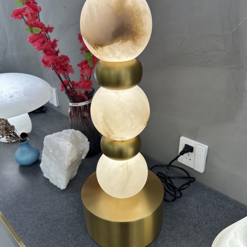 Harper Modern Alabaster Table Lamp, Living Room Bedroom Desk Lamp
