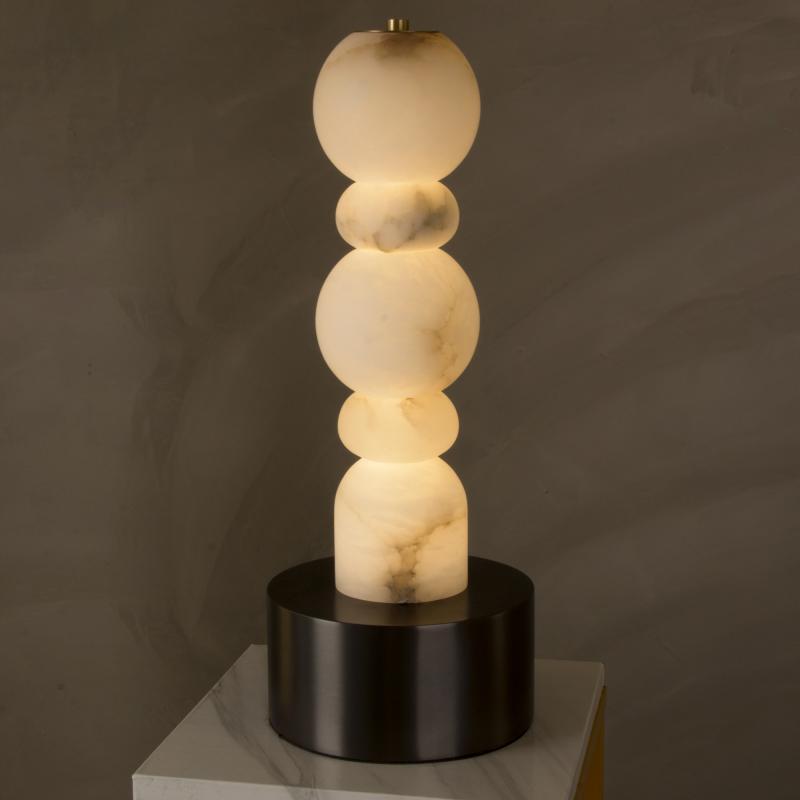 Harper Modern Alabaster Table Lamp, Living Room Bedroom Desk Lamp