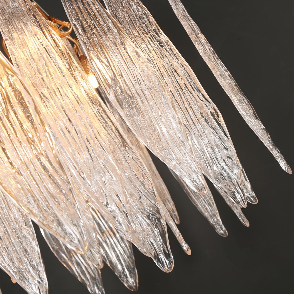 Round waterfall chandelier made by glass and brass - Wing Lightings