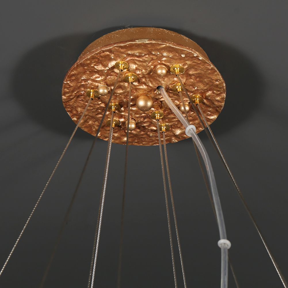 Round waterfall chandelier made by glass and brass - Wing Lightings