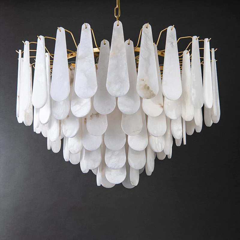 Viveca Alabaster Foyer Chandelier Lighting, Luxury Modern Lighting