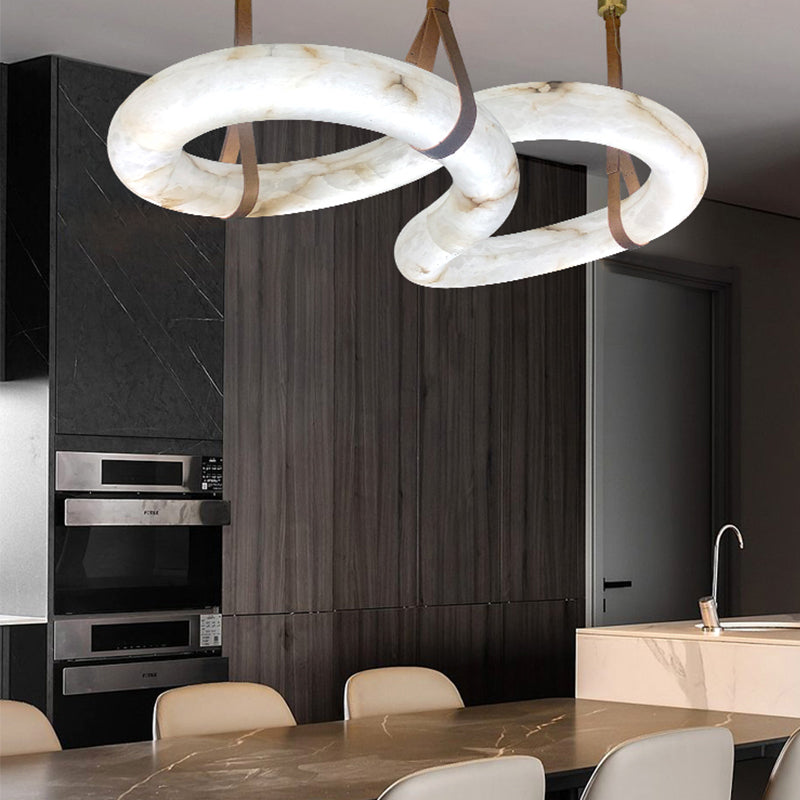 Oslo Designer Inspired Contemporary Nordic Alabaster Pendant Light For Dining Room