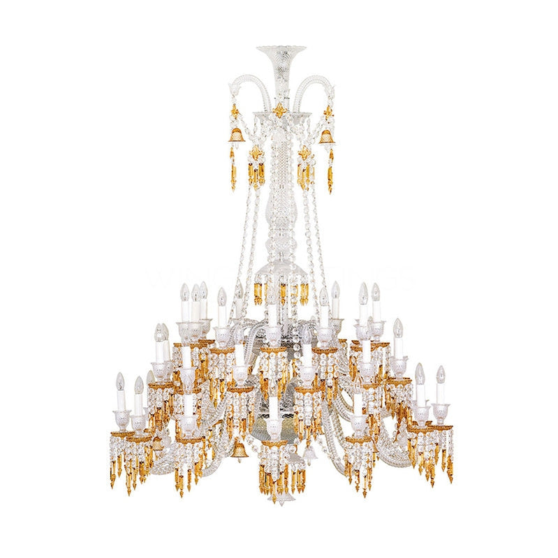 Luxury Classic Amber Crystal Chandelier for Living Room