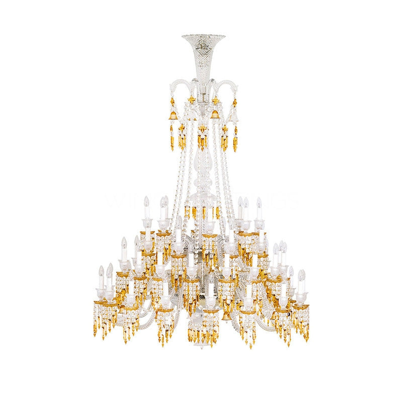 Luxury Classic Amber Crystal Chandelier for Living Room