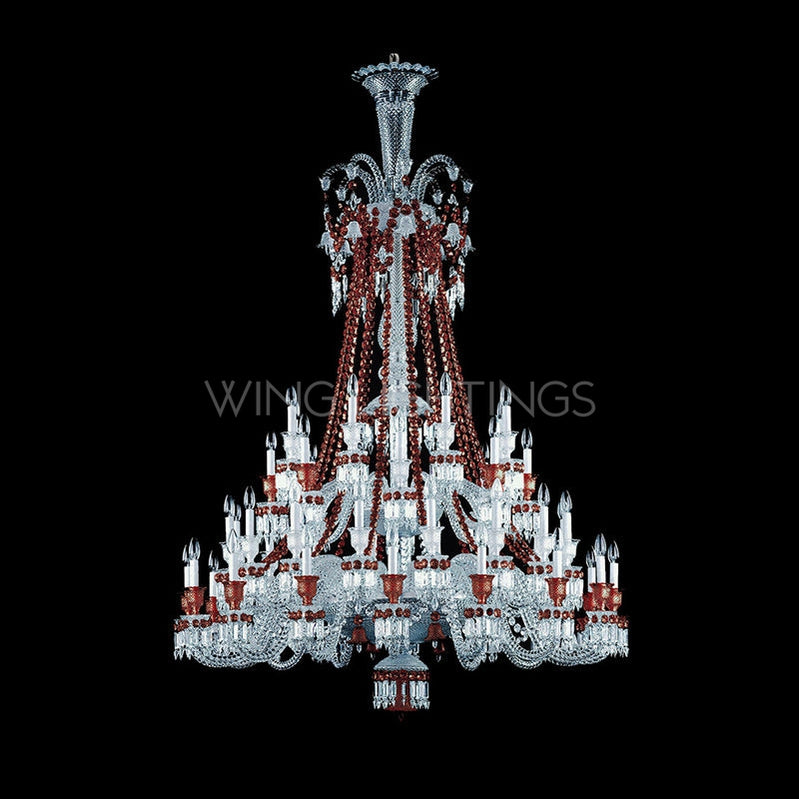 Luxury Classic Red Crystal Chandelier for Living Room