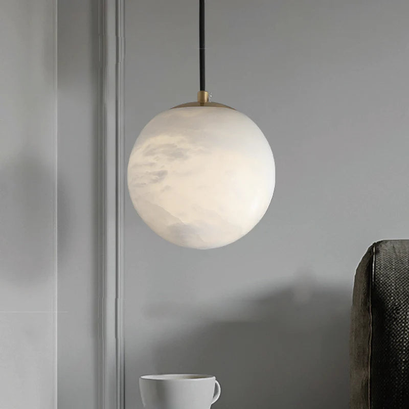 Soraya Alabaster Ball Pendant Light, Island Mini Pendant Light