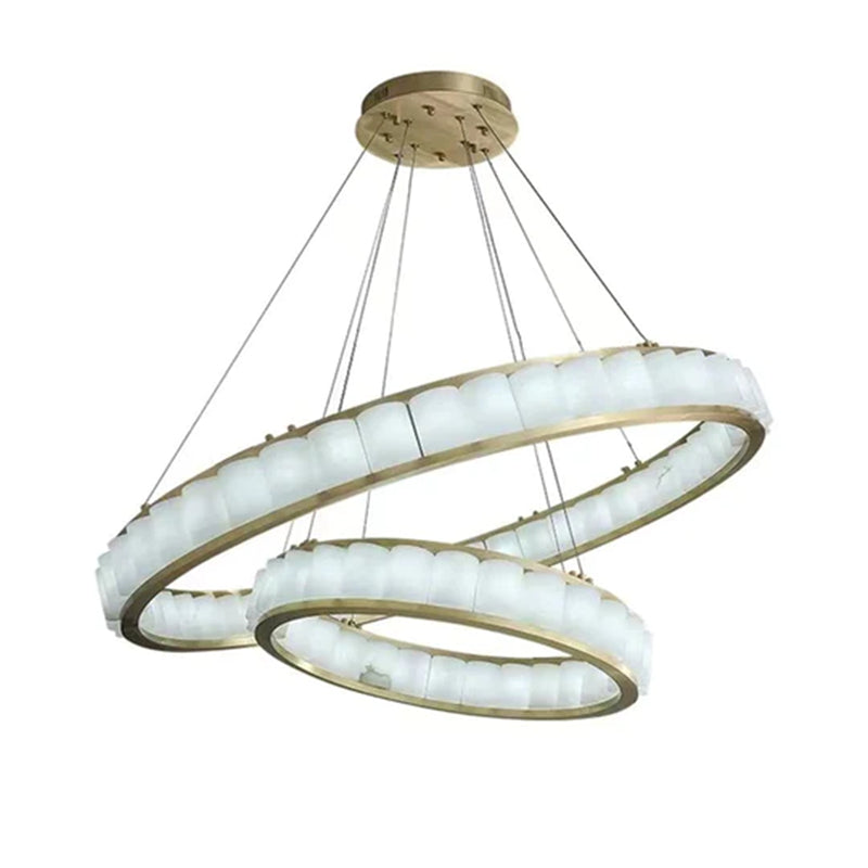 Rosalia Alabaster Circle Round Pendent Light, Galaxy Pendant Light