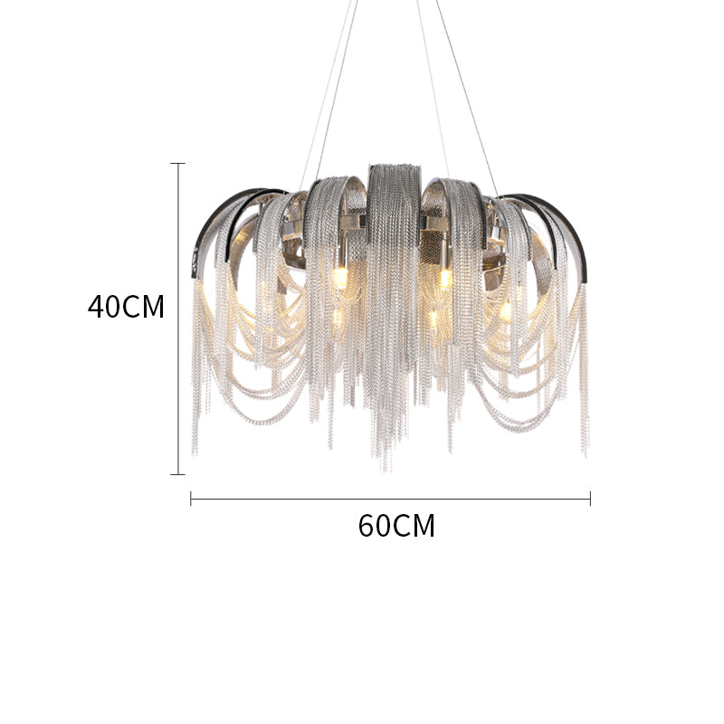 Alana Modern Luxury Cadena Aluminum Chain Tassel Chandelier