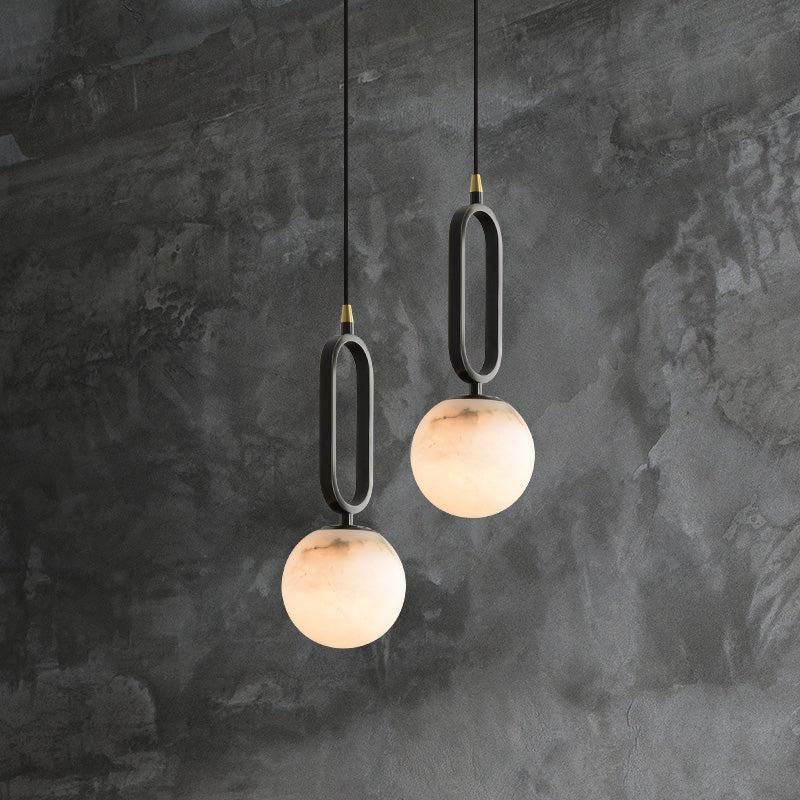 Calixta Alabaster Sphere Pendant Light, Modern Pendant Lighting 5.9"D