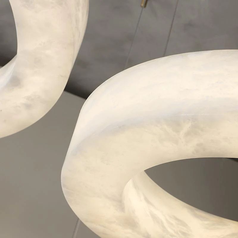 Alabaster Round Modern Pendant Light for Living Room