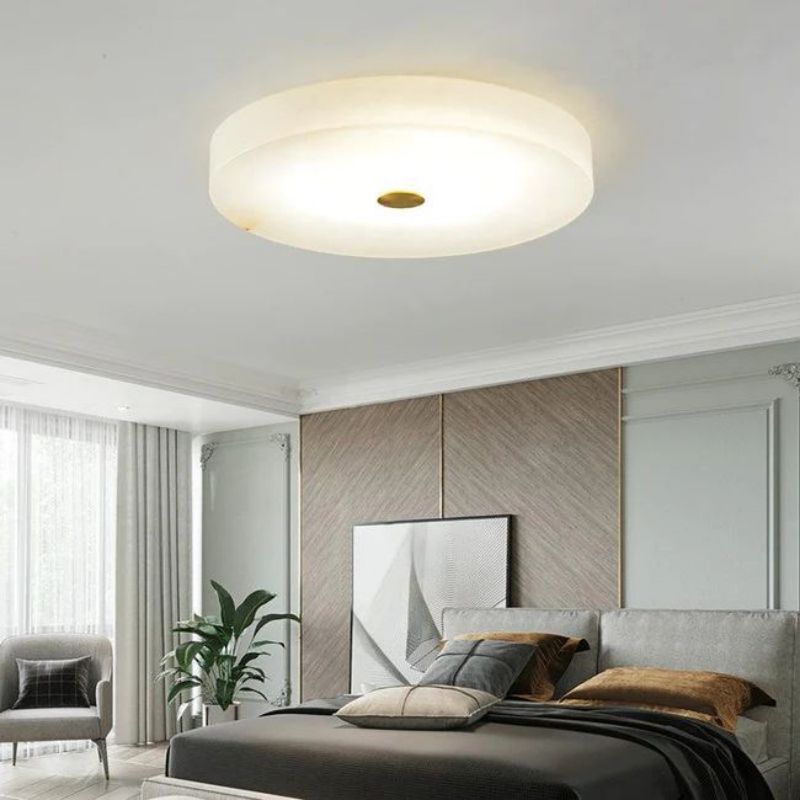 Alabaster Flush Mounted Round Ceiling Light