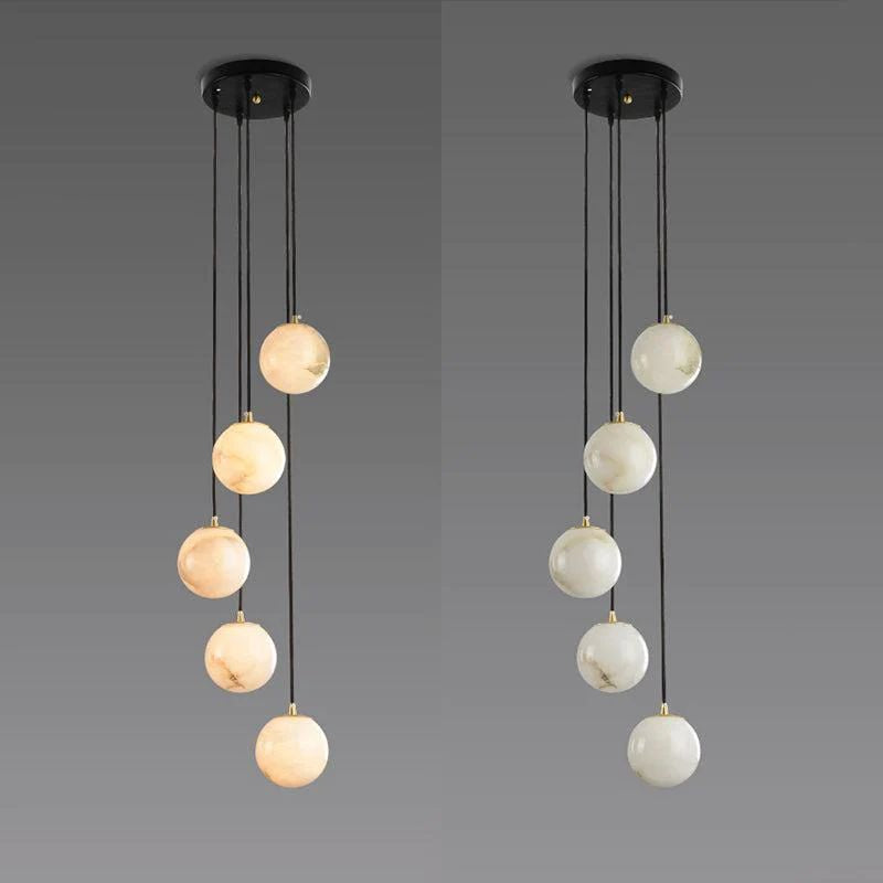 Alabaster Global Wavy Chandelier