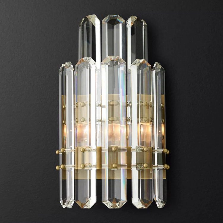 Boston Faceted Crystal Prisms Wall Sconce - Wing Lightings