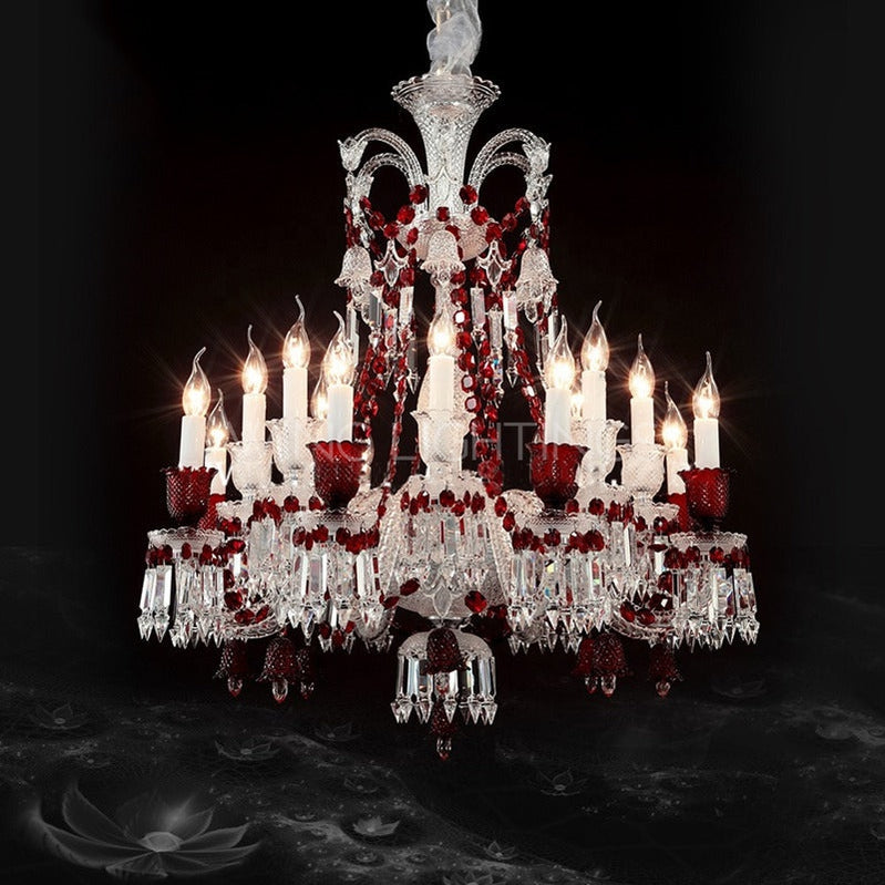 Luxury Classic Red Crystal Chandelier for Living Room