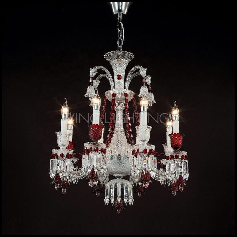 Luxury Classic Red Crystal Chandelier for Living Room
