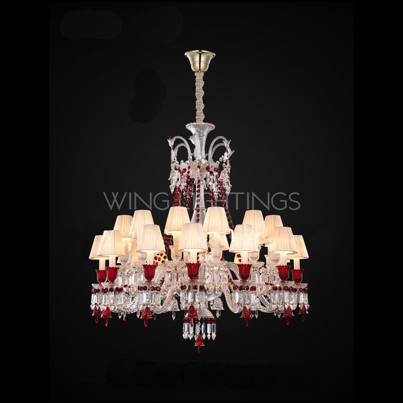 Luxury Classic Red Crystal Chandelier for Living Room