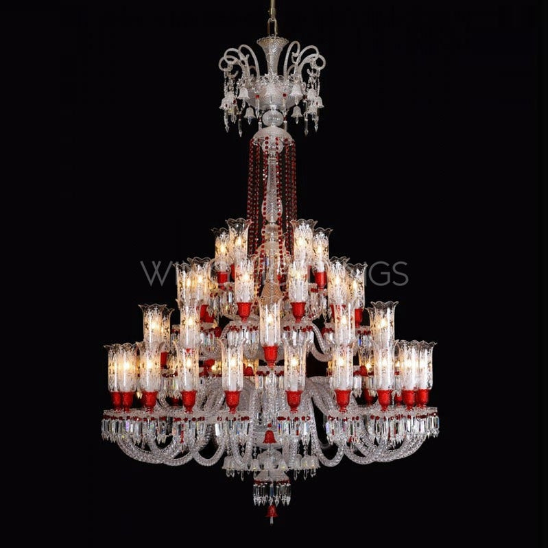 Luxury Classic Red Crystal Chandelier for Living Room