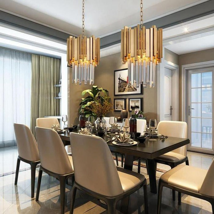 Cream Crystal Pendant Chandelier - Wing Lightings
