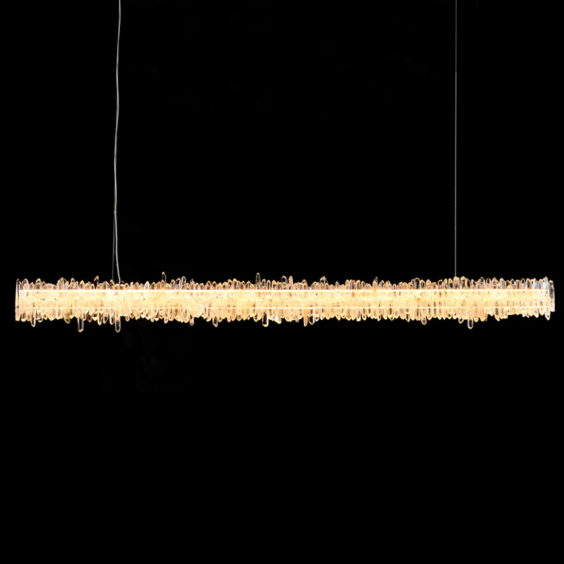 Derek Modern Crystal Cluster Linear Chandelier - Ineffable Lighting