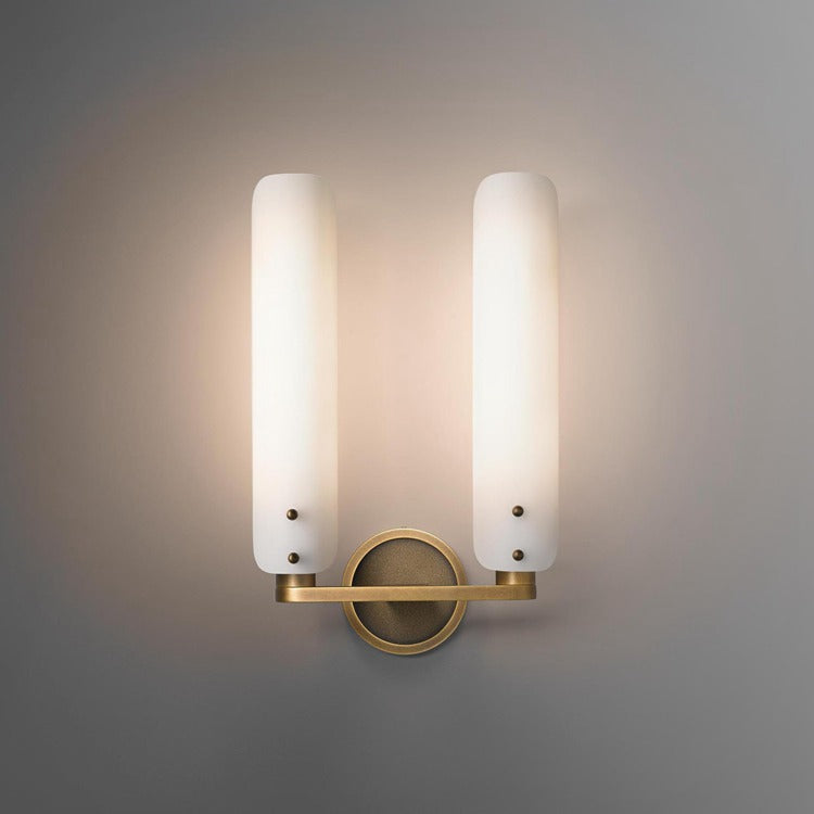 Alan Glass Double Sconce for Living Room - Wing Lightings